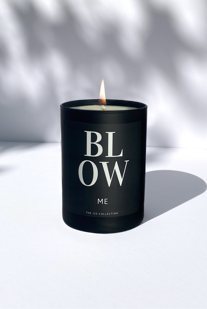 Blow Me candle front