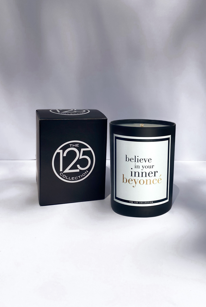 believe in your inner beyonce candle white label with box 