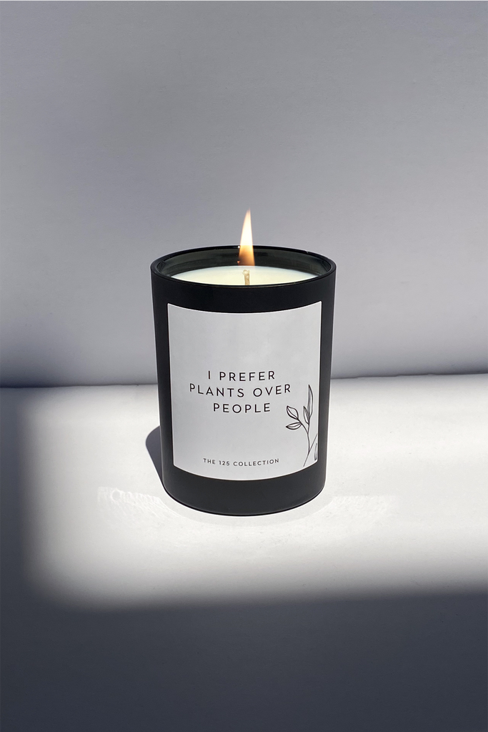 I prefer plants over people candle for plant lovers