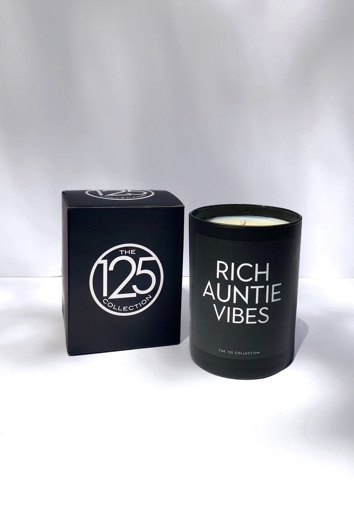 rich auntie vibes candle with box